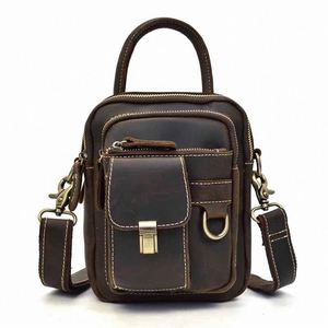 Sacs à bandoulière pour hommes tendance, sacs à bandoulière en cuir de petite taille, sacs de ceinture pour hommes - Product Image 1