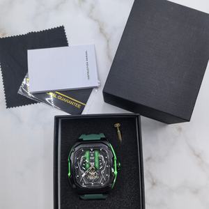 Montre de poignet dynamique à quartz, design élégant, résistante aux chocs et étanche, avec bracelet en caoutchouc rouge, inspirée des montres F1 et des moteurs V12, livraison rapide - Product Image 6