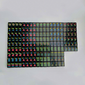Nhà Máy Bán Buôn Đen Mỹ Mahjong Set 160 34Mm Acrylic Mahjong Gạch Biểu Tượng Đầy Màu Sắc Mô Hình Mahjong Set - Product Image 2