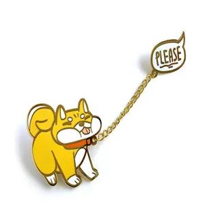 Custom Metal Enamel Pin With Gold Hard Enamel And Enamel Pin Set With Chain