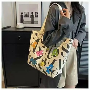 Bolsa de Lona de Gran Capacidad para Estudiantes y Madres, Versátil, Estampada, Informal, para Compras - Product Image 3