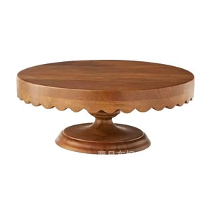 Soporte redondo de madera para pasteles, de madera maciza, multiusos, para postres de boda, aperitivos, duradero, de una sola pieza - Product Image 5