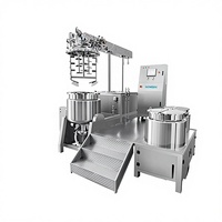 Vente directe usine – Machine d'émulsification à cisaillement élevé avec levage hydraulique, contrôle par écran tactile, homogénéisation sous vide pour crème solaire, 1300 kg