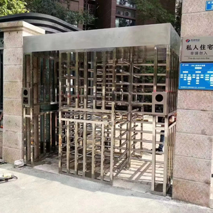 Bảo mật cao đầy đủ chiều cao Cửa quay hai làn cho người đi bộ cổng thép không gỉ kiểm soát truy cập cửa quay - Product Image 3