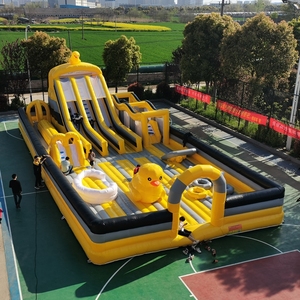 Gran castillo inflable hinchable con gorila saltar con aire para niños parque de juegos Little Yellow Duck Naughty Castle - Product Image 1