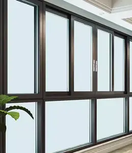 Fenêtre coulissante 3 voies en aluminium dernière conception Isolation thermique Fenêtre coulissante de maison avec moustiquaire