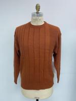 Pull en maille à col rond côtelé en coton BCI 100% pour homme, certifié BSCI/WRAP