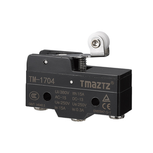 Interruptor TM-1704 Z-15GW22-B con palanca de rodillo de bisagra corta, interruptor de límite para incubadora con certificación CE, 15A máx. Corriente - Product Image 1