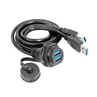 Câble d'extension USB 3.0 Lshitech 1,5-4m à montage sur panneau, adaptateur de montage encastré pour connecteur étanche de câble électrique
