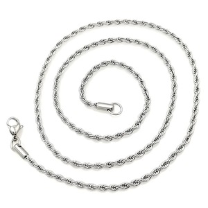 Stainless Steel Twisted <b>Rope</b> <b>Chain</b> 18k Gold Plated Hip Hop Necklace For Men Women Fashion Pendant Necklaces - Product Image 3