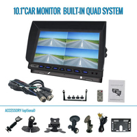 10.1 pouces HD AHD caméra de recul avec 4/8 canaux affichage voiture TFT LCD écran autonome camion Quad moniteur Bus tête haute affichages