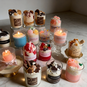 Luxury Handmade Dessert <b>Cup</b> Scented Soy Wax Candle For Bulk Wedding Favors Wholesale Private Label Thank You Premium Set - Product Image 2