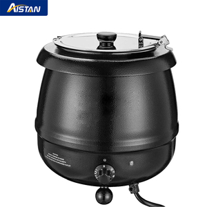 Olla para Sopa de Grado Comercial SB6000 con Tapa Abatible y Olla Interior Desmontable de Acero Inoxidable para Restaurante, 10.5 Cuartos, Negra - Product Image 1