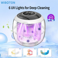 Nettoyeur à ultrasons mini 45 kHz 210 ml pour appareils dentaires, prothèses, aligneurs et bijoux - Utilisation domestique portable