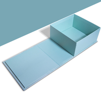Fabricant en gros de luxe personnalisé Emballage en papier carton Boîtes cadeaux rigides pliantes bleues avec ruban