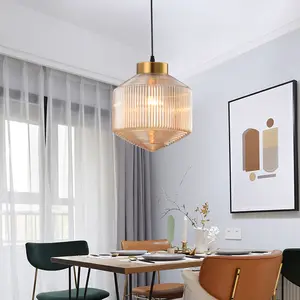 Glass Pendant Light Decorative Wrought Iron Glass Led Pendant Light