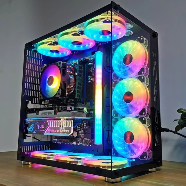 12cm Silent Symphony Luminous Crystal Clear Computer Cooling Fan RGB Fan Case Fan