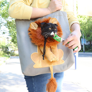 Cat <b>Carrier</b> Bag Canvas Lion Head Design Small Size For <b>Pets</b> Travel Backpack - Product Image 2
