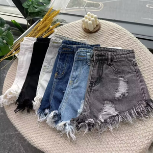 Shorts en <span class=keywords><strong>jean</strong></span> vintage taille mi-haute pour <span class=keywords><strong>femme</strong></span>, style coréen, vente directe d'usine en gros, pour la vente de rue - Product Image 3