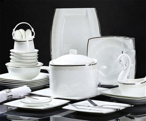 Nedeins — ensemble de salle à manger en porcelaine, 60 pièces, simple et de style romantique, décoration de maison - Product Image 6