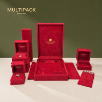 Collection d'emballages de luxe personnalisés en velours pour bijoux, boîtes cadeaux haut de gamme pour la présentation de marques de bijoux fins, OEM