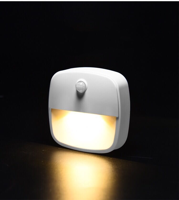 Mini Square Baby Night Light Battery Powered AAA Automatic Motion Sensor LED Lights for Home Stair & Corridor Use