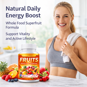 Cápsulas de Suplemento Alimenticio de Frutas Enteras, 60 Cápsulas, Mezcla de Superalimentos, Fabricante de Fórmula Personalizada OEM, Apoyo Inmunológico para Mujeres - Product Image 4