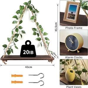 Appendiabiti 2 set per la decorazione della parete della boemia edera artificiale LED strip floating rack per camera <span class=keywords><strong>da</strong></span> letto bagno soggiorno nursery <span class=keywords><strong>corri</strong></span> - Product Image 5
