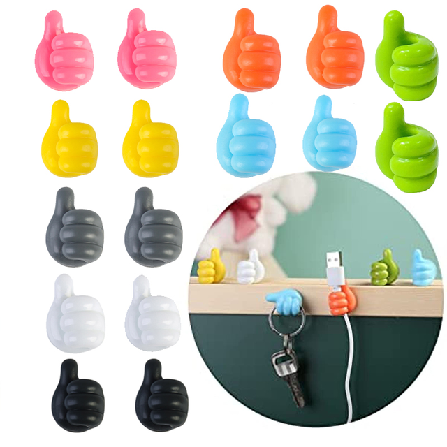 Bathroom Multifunction Organizer Silicone Thumb up Wall Hook Custom Logo Smart Silicone 10 Luxury PVC Waterproof Aluminum Single
