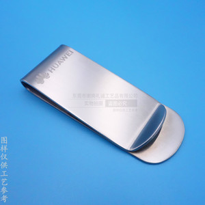 Huawei Stainless Steel Money Clip Engraved Business Gift Unisex <b>Wallet</b> <b>Holder</b> Geometric Shape Brushed Finish - Product Image 1