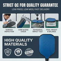 Raquette de pickleball en fibre de carbone brute T700 de qualité supérieure, noyau en mousse EPP, amortissement des vibrations, toucher doux, poignée antidérapante, logo personnalisé