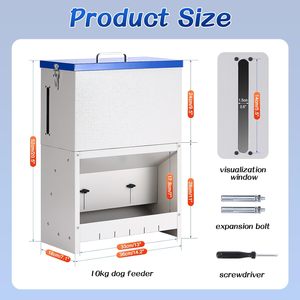 JH-Mech 25L Otomatik Köpek Maması Büyük Irk Dış Mekan Köpek Maması Dağıtıcısı Galvaniz Çelik Otomatik Köpek Maması Dağıtıcısı - Product Image 2