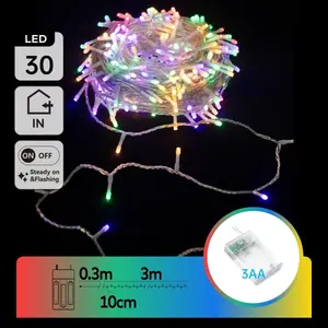 Ghirlanda di luci LED piatte RGBY a batteria 3AA per decorare spazi e creare atmosfere festive. - Product Image 3