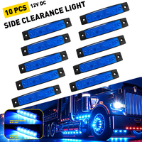 Feux de position latéraux à LED bleus 4 pouces 6 LED 12V 24V (lot de 10) pour camion, camping-car, remorque, feux de dégagement stroboscopiques