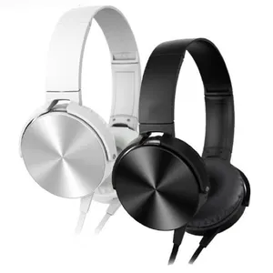 Headset Game Logam Dapat Dilipat Logo OEM, Earphone Ekstra Bass Berkabel DJ Headphone dengan Mikrofon