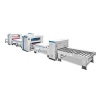 Machine de laminage automatique PUR à chaud pour film, papier, MDF - Moteur et composants d'engrenage haute puissance 70KW contrôlés par PLC