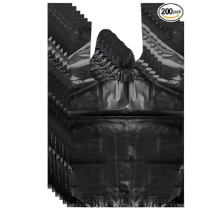 Sacs poubelles noirs Huamaohengchun, lot de 200, sacs poubelles en plastique jetables avec poignées pour tampons hygiéniques féminins - Product Image 1