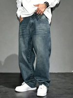 Jeans en denim respirant pour homme, coupe ample, tissu brut à bords francs, sur mesure ODM
