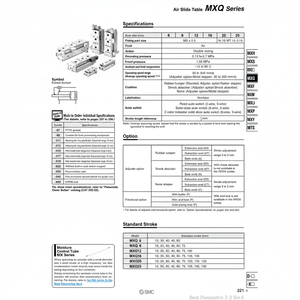 Table coulissante pneumatique SMC MXQ12-30BS - Product Image 1