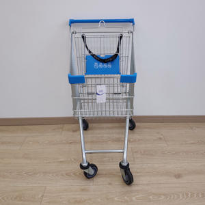 Chariot durable zingué argenté de chariot à provisions du marché russe 100L avec la structure de maille réglée de bébé - Product Image 4