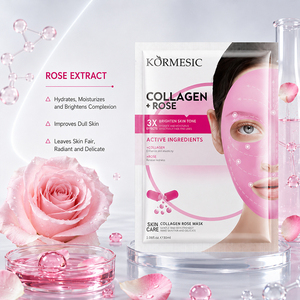 Mascarilla Facial de Colágeno y Centella Asiática de 30 ml de Marca Privada KORMESIC, Mascarilla Facial Hidratante y Calmante con Esencia de Rosa y Semilla de Uva - Product Image 3