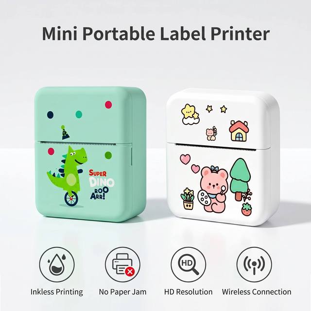 Mini Printers Portable Thermal Label Printer Custom Color Android Ios Portable Blue Tooth Label Printer