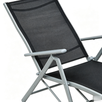 Chaise longue d'extérieur portable en métal durable, nouveau design, dossier réglable 5 positions, pliable, pour plage et hôtel