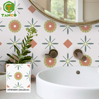 Großhandel PVC-Vinylboden 20*20cm Selbstklebend Wasserdicht Modern Wohnzimmer Abzieh- und Aufkleb-Blumenmuster Bodenfliesen Wand