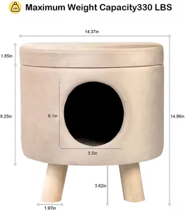 <span class=keywords><strong>Nido</strong></span> de gato de terciopelo de diseño moderno y Banco cambiador de hogar otomana convertible portátil para gatos y propietarios fábrica al por mayor para hoteles - Product Image 6
