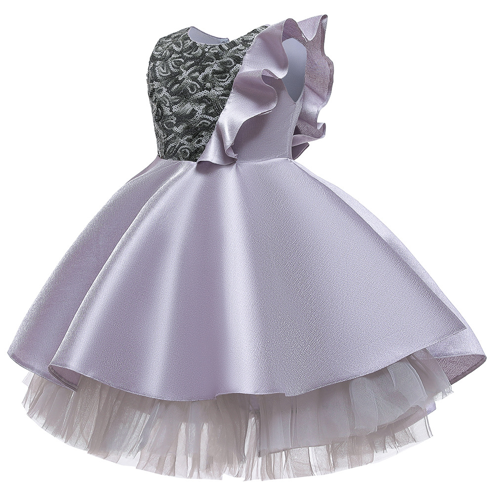 grey flower girl dresses White Top Grey Tulle Two Piece Cap Sleeves Flower Girl Dresses, CF0002
