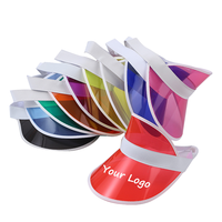 Vente en gros Promotion d'été Chapeaux de pare-soleil en PVC transparent Chapeaux de soleil avec protection UV Chapeaux de pare-soleil en plastique avec sublimation et logo personnalisé
