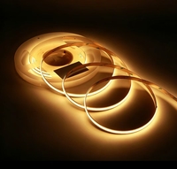 Lampu Strip LED COB PCB Ultra Tipis 8mm DC12V 320LED/m Cahaya Lembut Tanpa Titik CRI90 Tinggi Fleksibel untuk Pencahayaan Aksen Kabinet Dalam Ruangan
