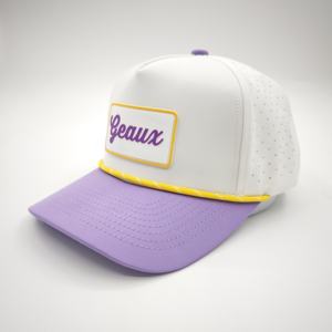 Casquettes de baseball ajustables en polyester imperméable à 5 panneaux, motif léopard/à pois, avec patch en caoutchouc et logo personnalisé, pour fabricants en gros - Product Image 5