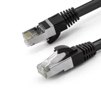Câble Ethernet UTP Cat7 Populaire Noir en PVC Cuivre Massif pour Système de Caméra IP NVR